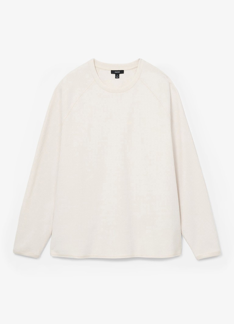 Reiss Heren Soren sweater met wafelstructuur in de kleur Gebroken wit