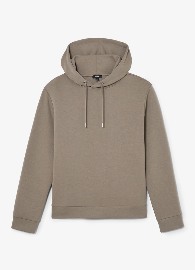 Reiss Heren Dane hoodie met gemêleerd dessin in de kleur Donkerbeige