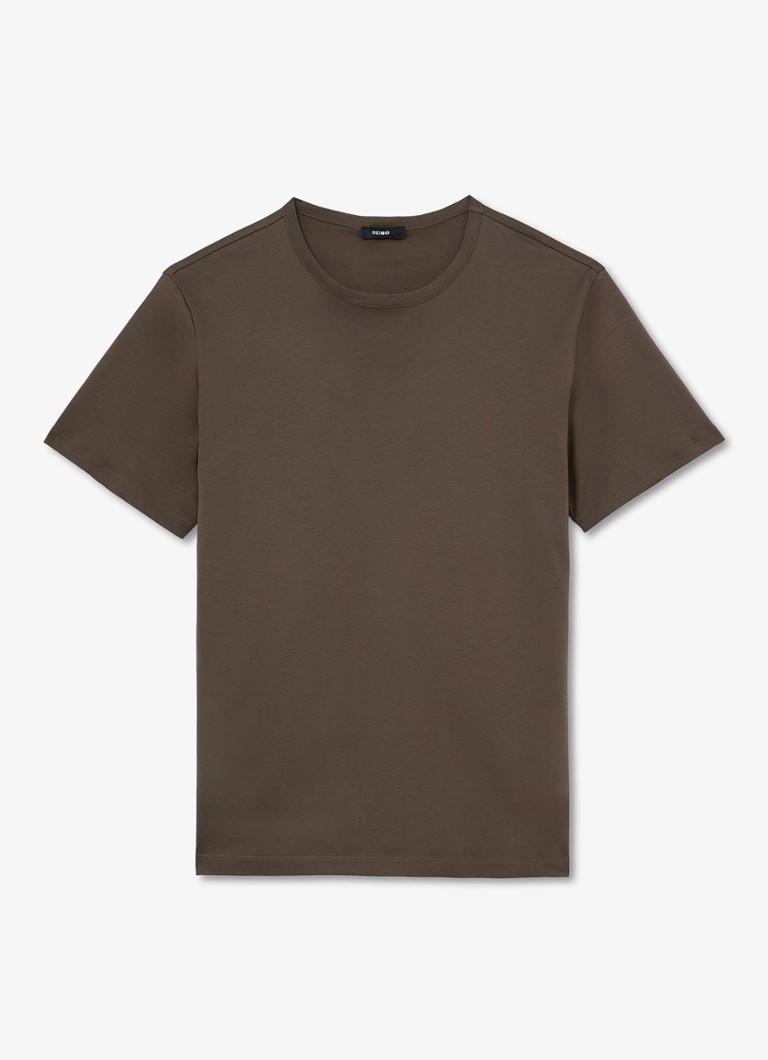 Reiss Heren Count T-shirt met stretch in de kleur Taupe