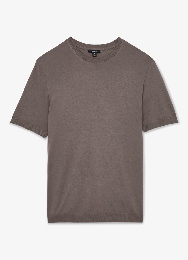 Reiss Heren Chad modern fit T-shirt met ronde hals in de kleur Mouse Brown / Bruin