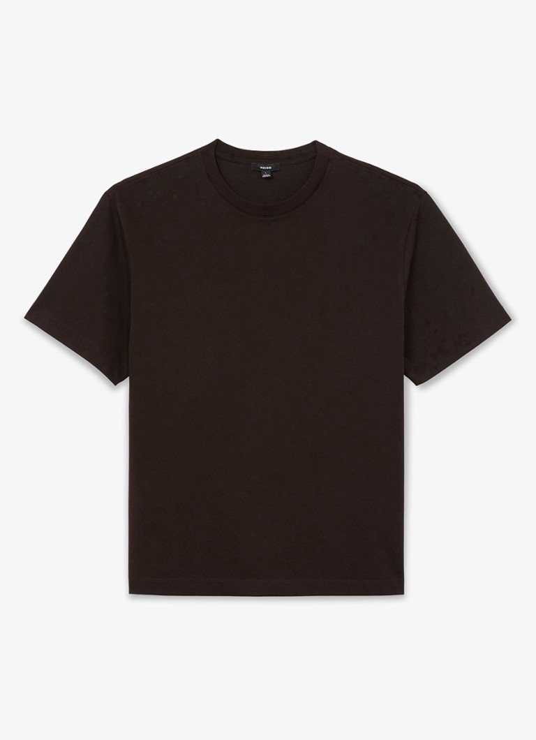 Reiss Heren Tate T-shirt met stretch in de kleur Donkerbruin
