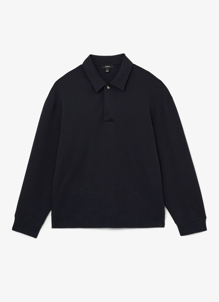 Reiss Heren Brooks sweater met kraag in de kleur Indigo
