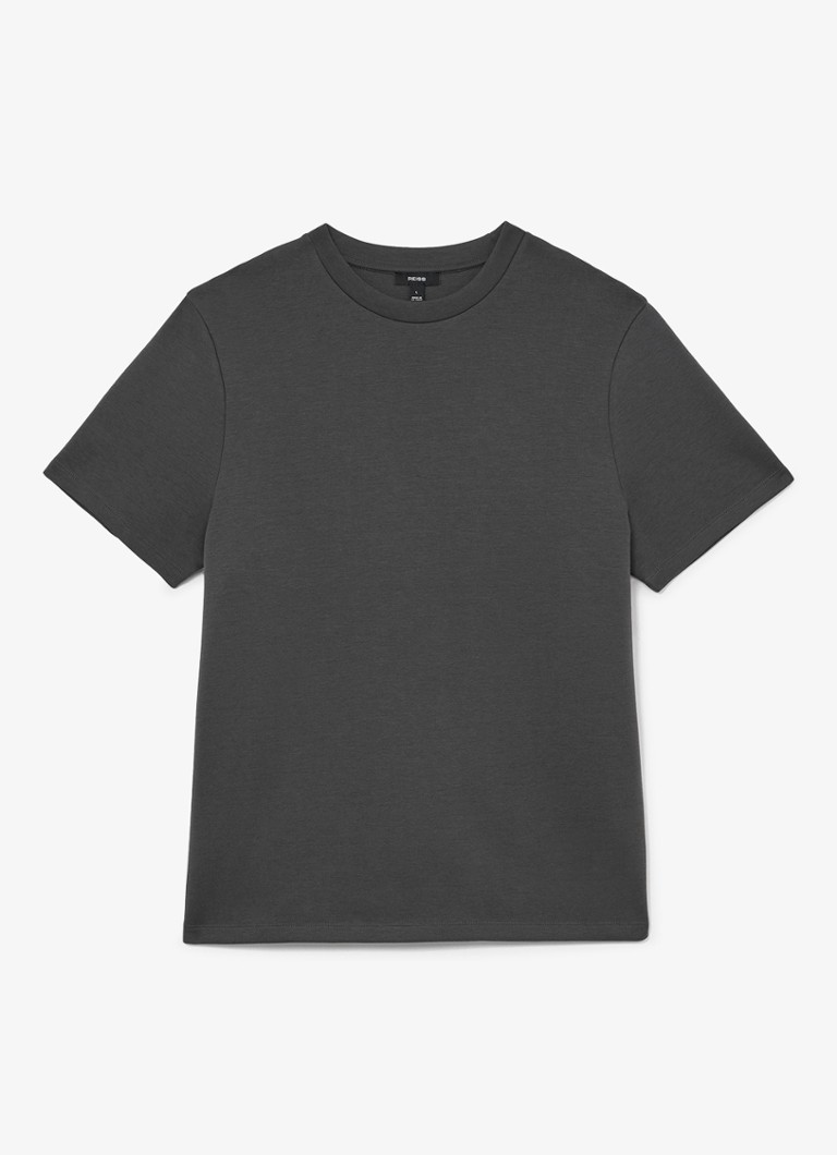 Reiss Heren Barton Premium T-shirt met stretch in de kleur Donkergrijs