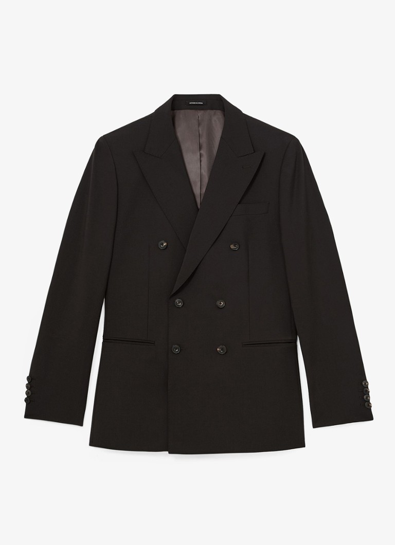 Reiss Heren Dream double-breasted regular fit colbert in wolblend in de kleur Donkerbruin