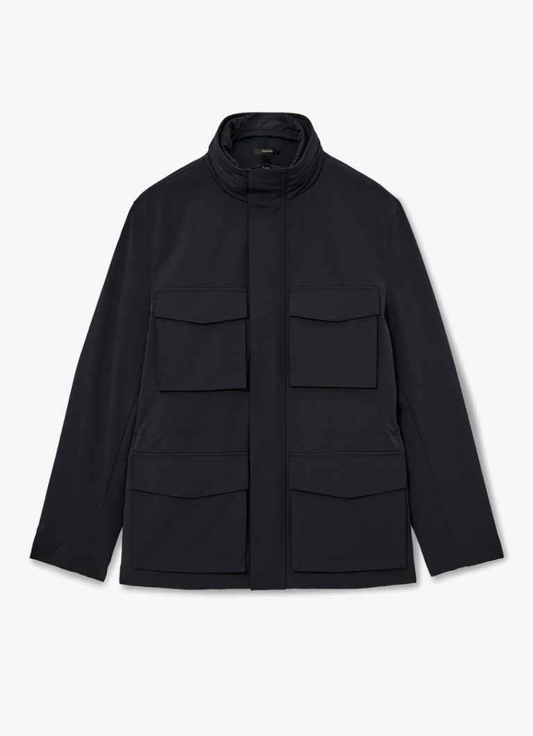 Reiss Heren GLICK gewatteerde jas met capuchon in de kleur Navy / Blauw