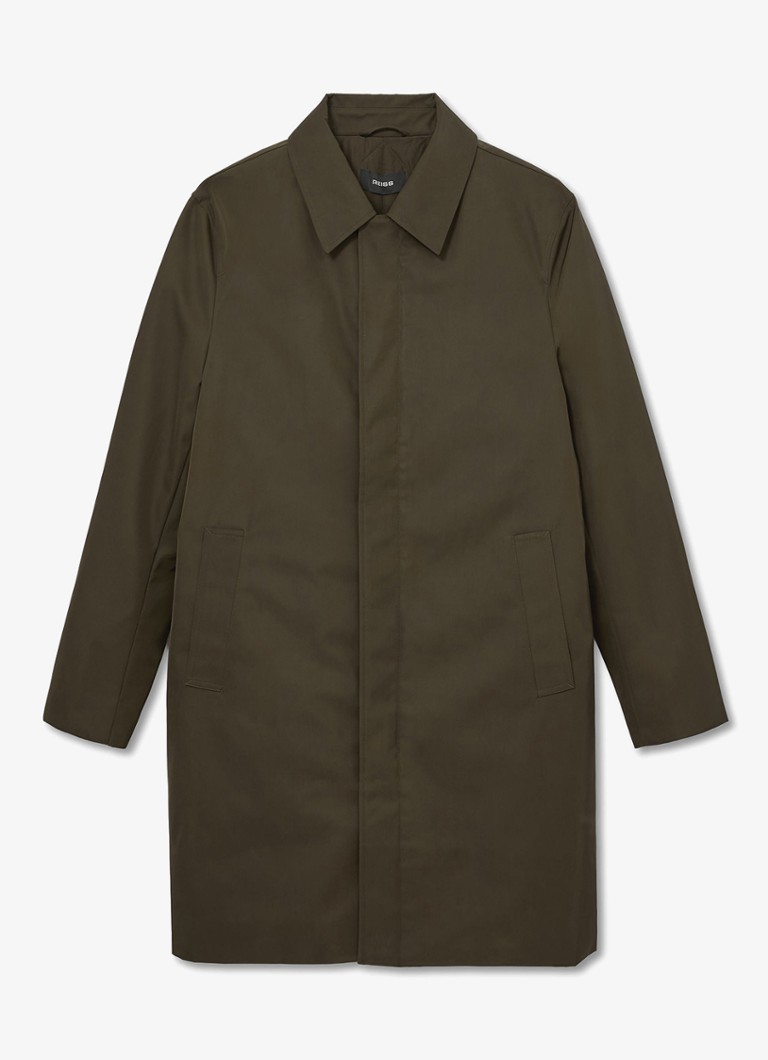 Reiss Heren Lawlen gewatteerde parka met steekzakken in de kleur Olijfgroen