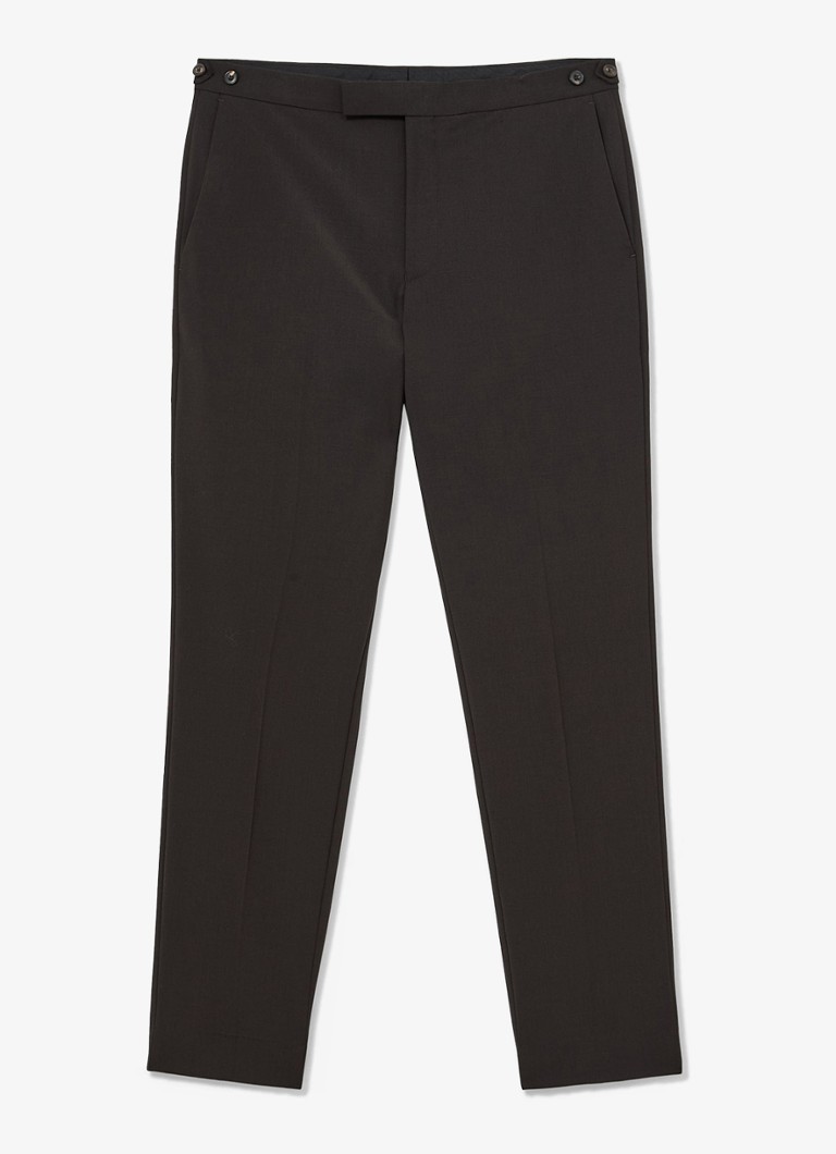 Reiss Heren Dream regular fit pantalon in wolblend in de kleur Donkerbruin