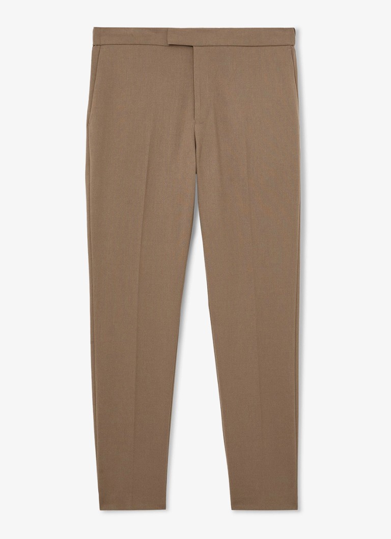 Reiss Heren Found slim fit pantalon met steekzakken in de kleur Lichtbruin