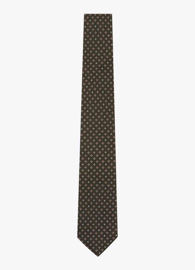 Reiss Heren Silvio stropdas van zijde met print in de kleur Khaki