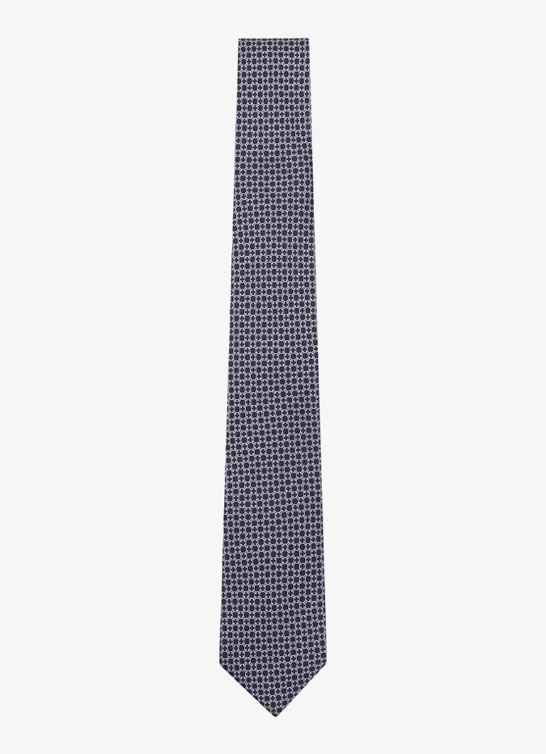 Reiss Heren Catena stropdas van zijde met print in de kleur Donkerblauw