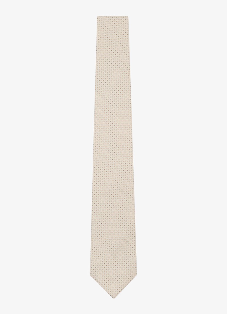 Reiss Heren Ovale stropdas van zijde met print in de kleur Gebroken wit
