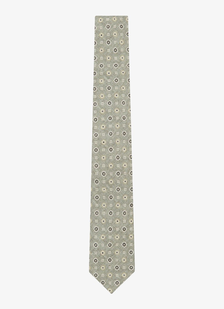 Reiss Heren Cosimo stropdas van zijde met print in de kleur Lindegroen