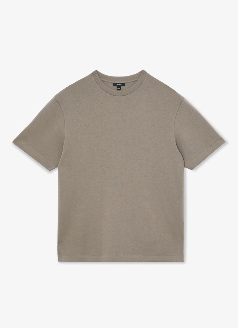 Reiss Heren Cade T-shirt met stretch in de kleur Donkerbeige