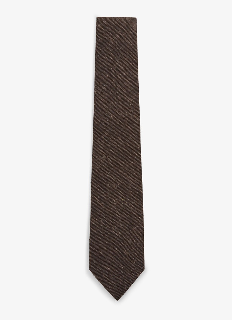 Reiss Heren Ermo stropdas in zijdeblend in de kleur Chocoladebruin