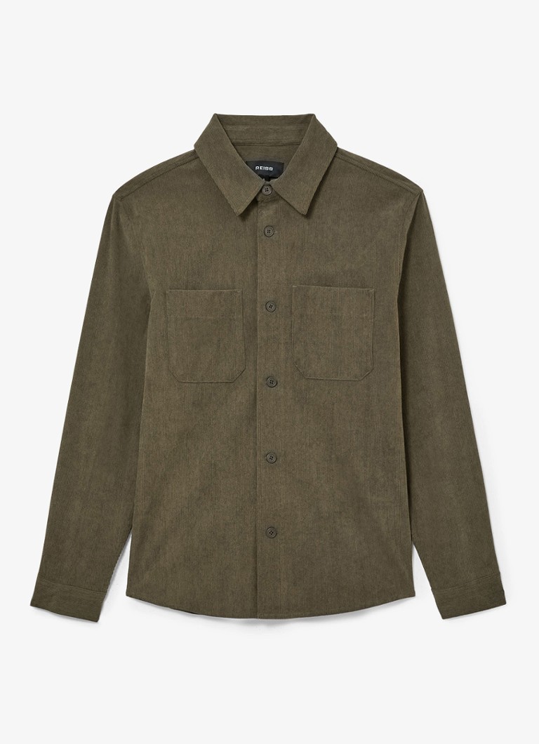 Reiss Heren Townie overshirt van corduroy in de kleur Groen