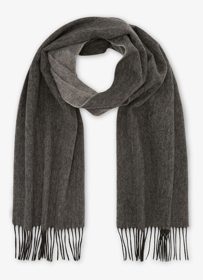 Reiss Heren Picton sjaal in kasjmierblend 180 x 31 cm in de kleur Middengrijs