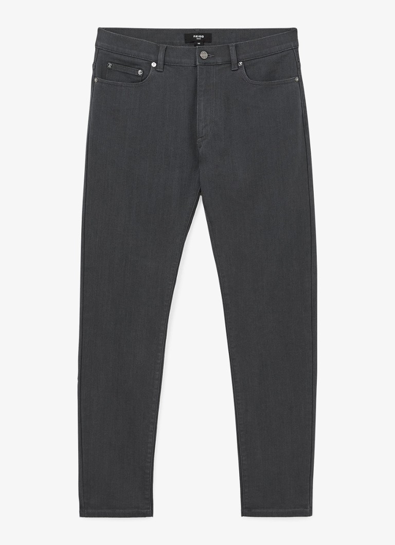 Reiss Heren Slim fit jeans met gekleurde wassing in de kleur Grijs