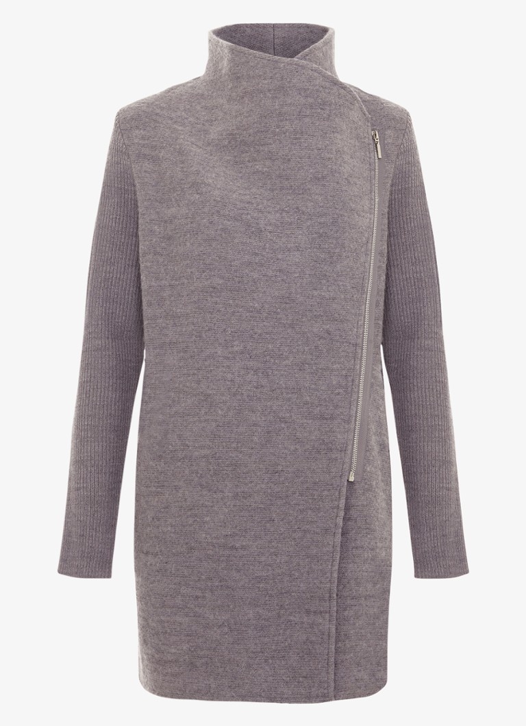 Phase Eight Dames Byanca jack in wolblend met col in de kleur Grijs