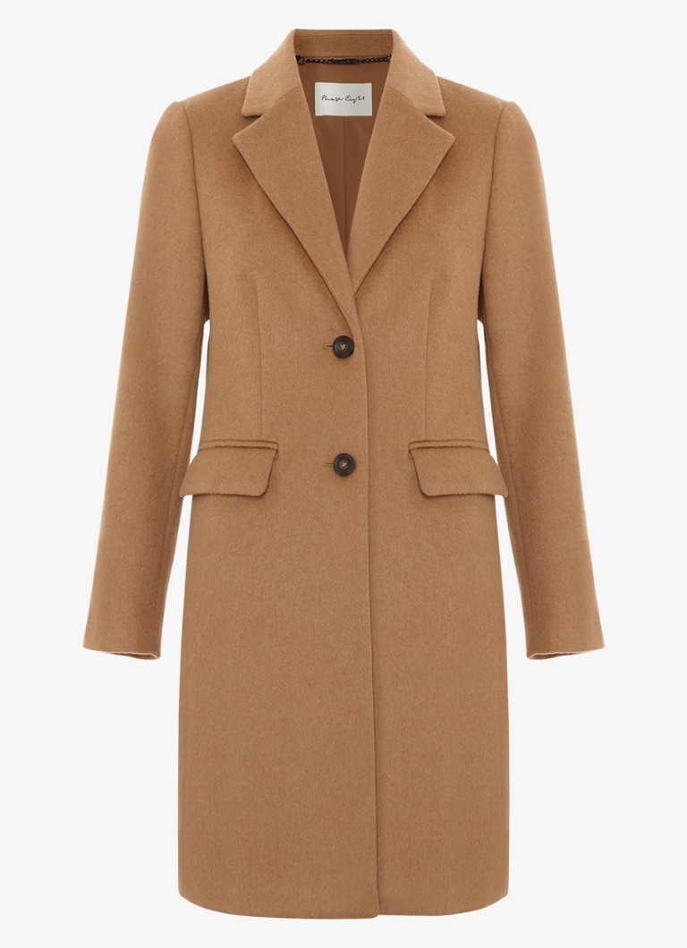 Phase Eight Dames Lydia mantel in wolblend in de kleur Camel
