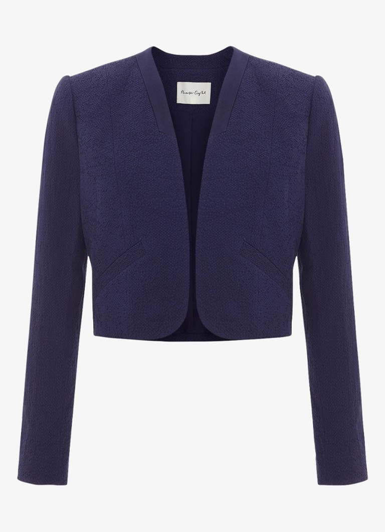 Phase Eight Dames Olivia cropped blazer met structuur in de kleur Donkerblauw