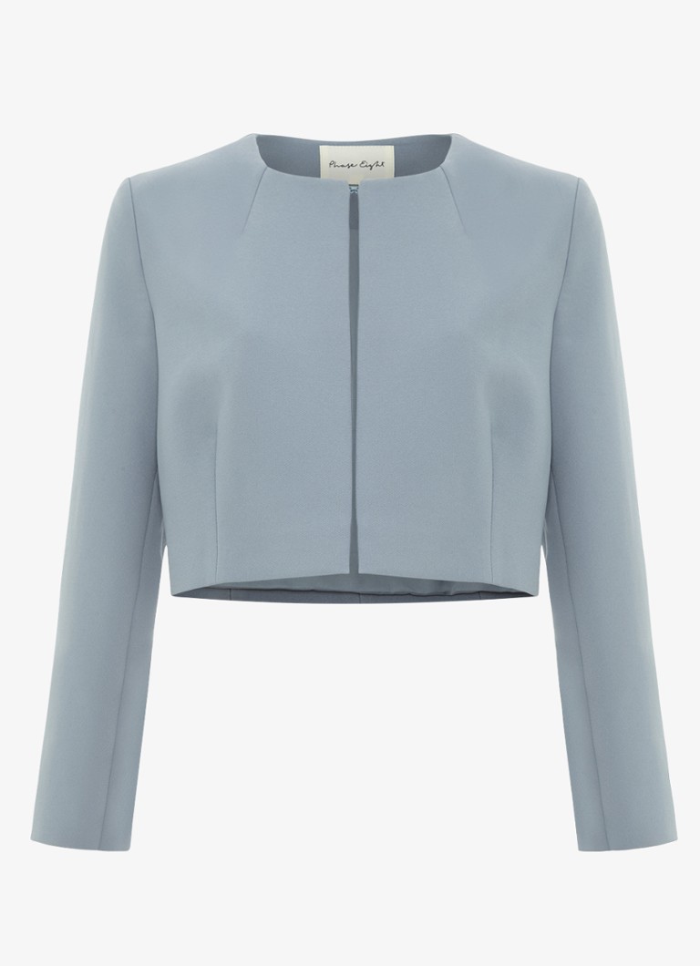 Phase Eight Dames Phoebe bolero met structuur in de kleur Staalblauw