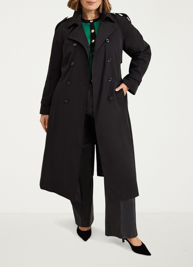 Phase Eight Dames Avalie double-breasted trenchcoat met steekzakken in de kleur Zwart