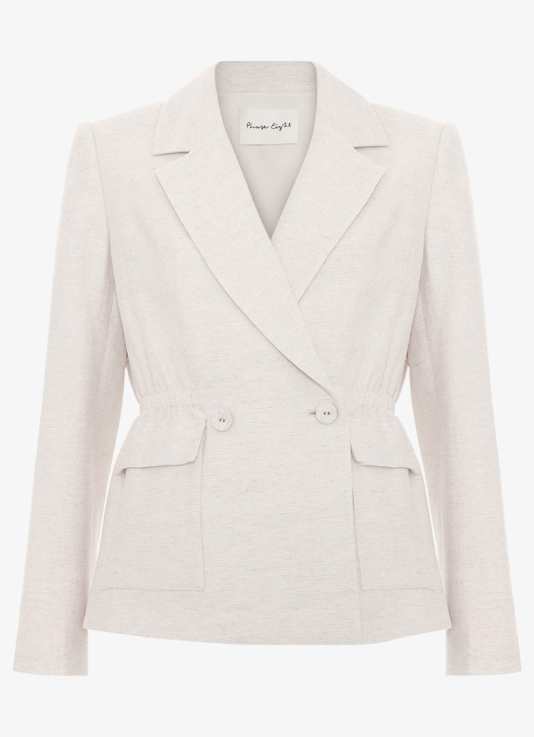 Phase Eight Dames Harlow blazer in linnenblend met structuur in de kleur Beige