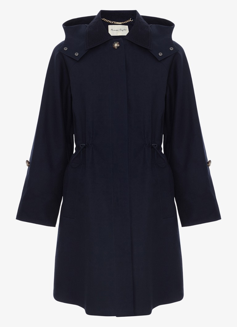Phase Eight Dames Broddie mantel met capuchon in de kleur Donkerblauw