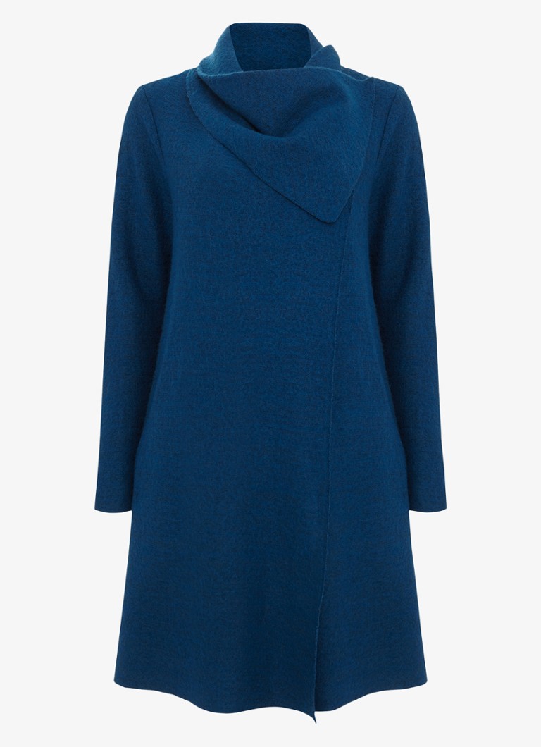 Phase Eight Dames Bellona manteljas met sjaalkraag in de kleur Blauw