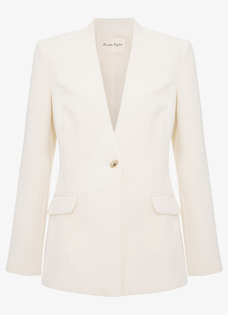 Phase Eight Dames Twill blazer met klepzakken in de kleur Ivoor