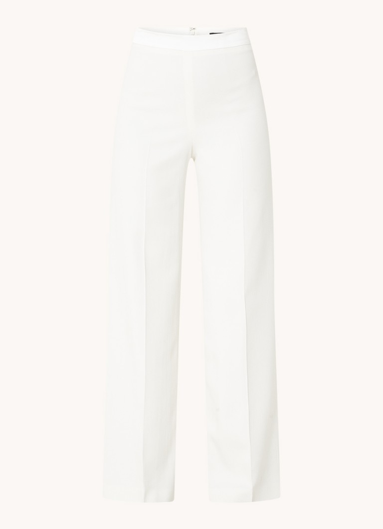 Phase Eight Dames Beatriz high waist straight fit pantalon met stretch in de kleur Gebroken wit