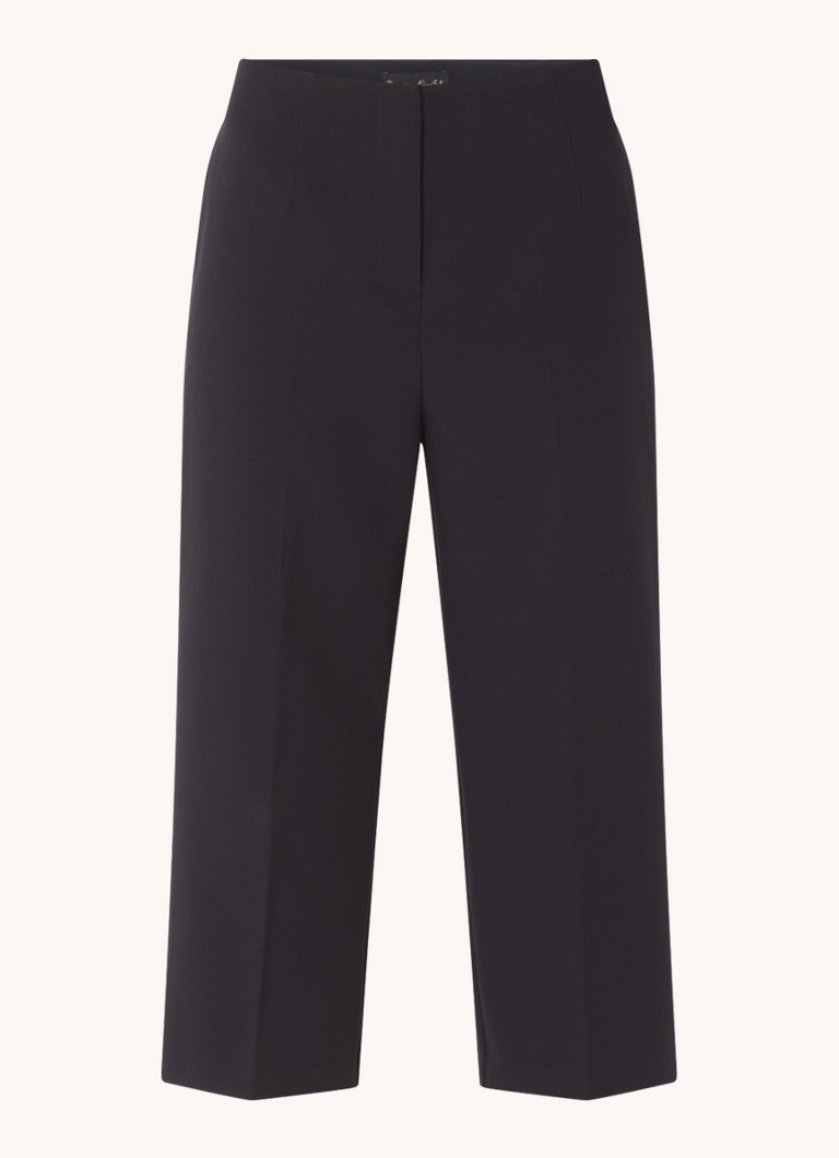 Phase Eight Dames Aubrielle high waist cropped loose fit pantalon met steekzakken in de kleur Donkerblauw