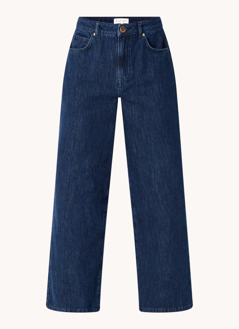 Phase Eight Dames Liana high waist wide leg jeans met donkere wassing in de kleur Indigo