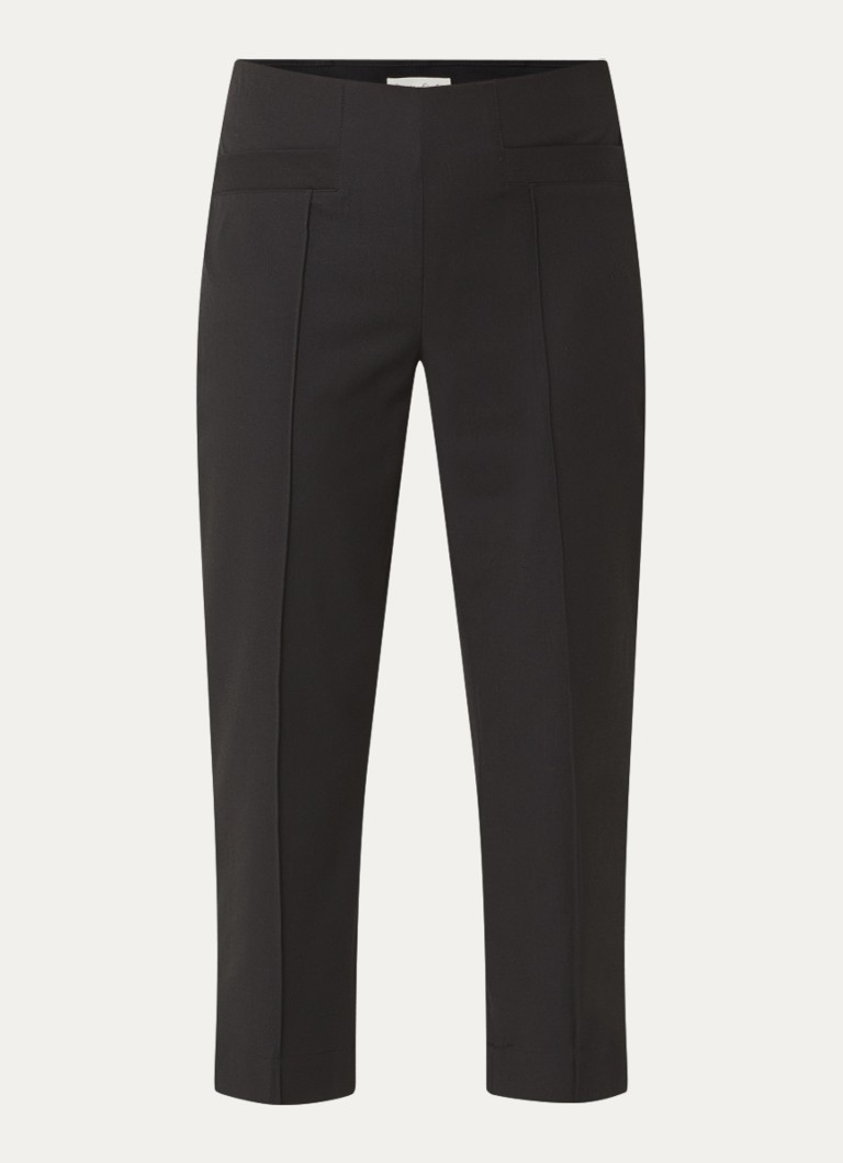 Phase Eight Dames Miah high waist tapered fit cropped pantalon met persplooi in de kleur Zwart