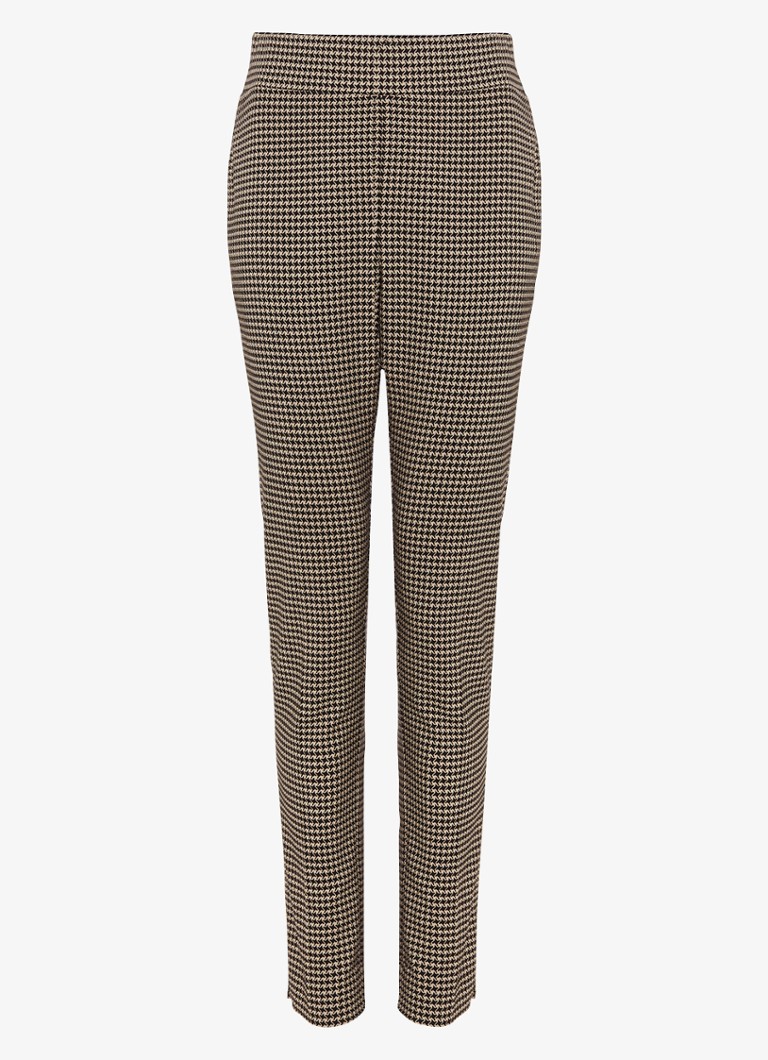 Phase Eight Dames Donna high waist tapered fit pantalon met print in de kleur Camel