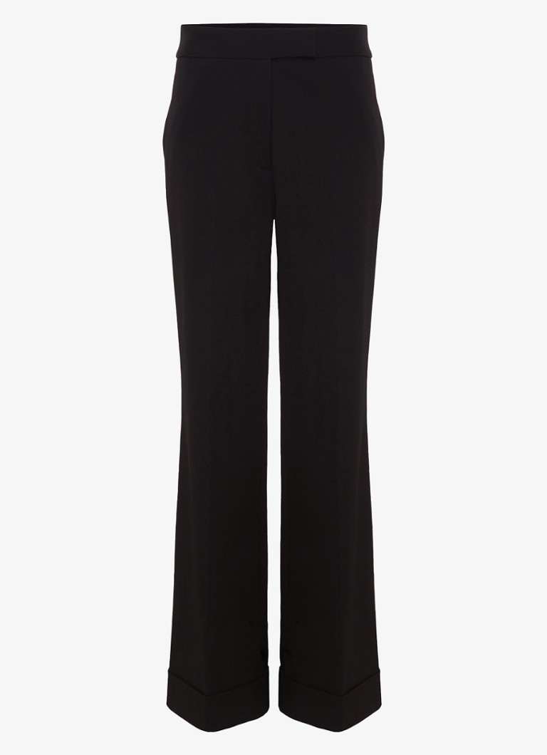 Phase Eight Dames Petite Trixie mid waist straight fit pantalon met steekzakken in de kleur Zwart