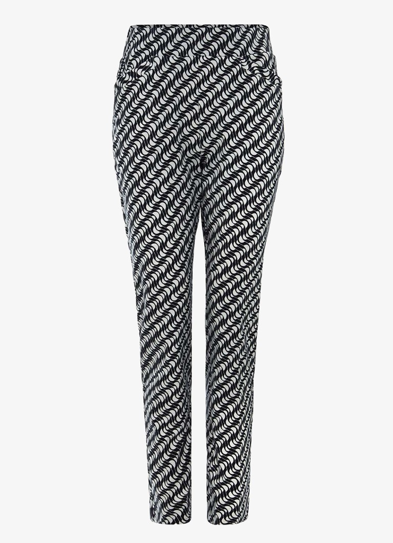 Phase Eight Dames Carmella high waist slim fit cropped pantalon met grafische print in de kleur Donkerblauw