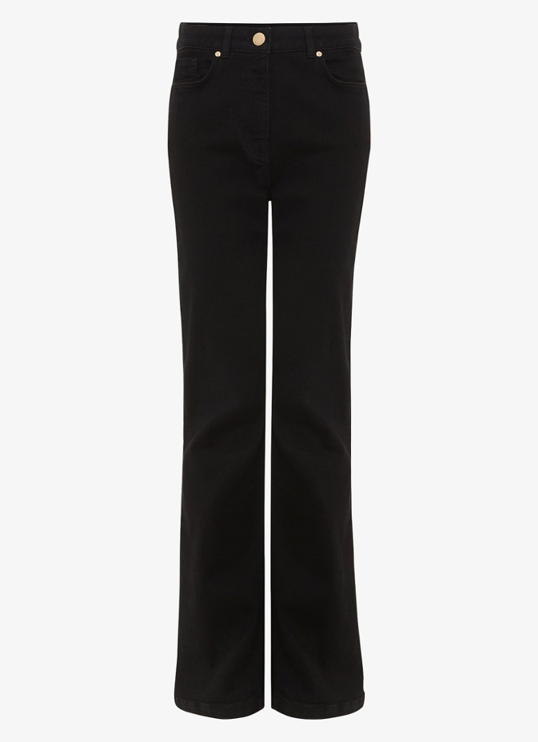 Phase Eight Dames Petite Olivia high waist flared fit jeans met gekleurde wassing in de kleur Zwart