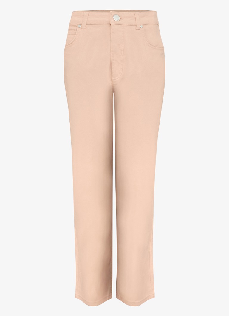 Phase Eight Dames Lindsey mid waist cropped slim fit jeans met gekleurde wassing in de kleur Zalmroze