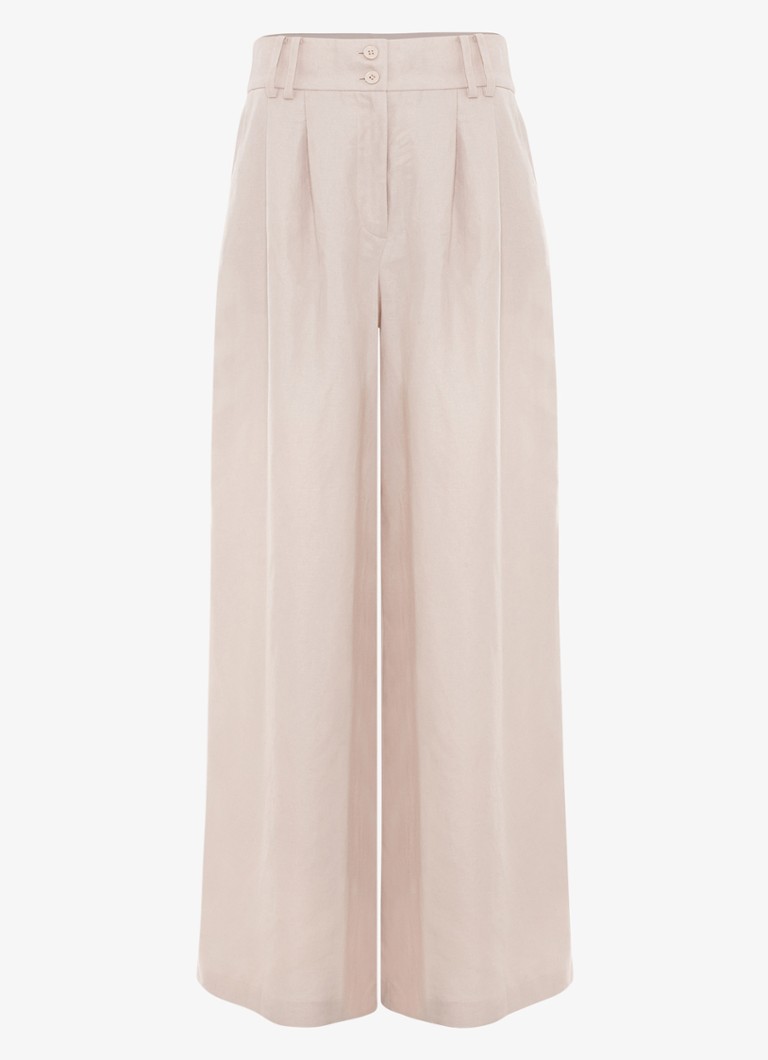 Phase Eight Dames Amble mid waist wide fit pantalon met steekzakken in de kleur Creme