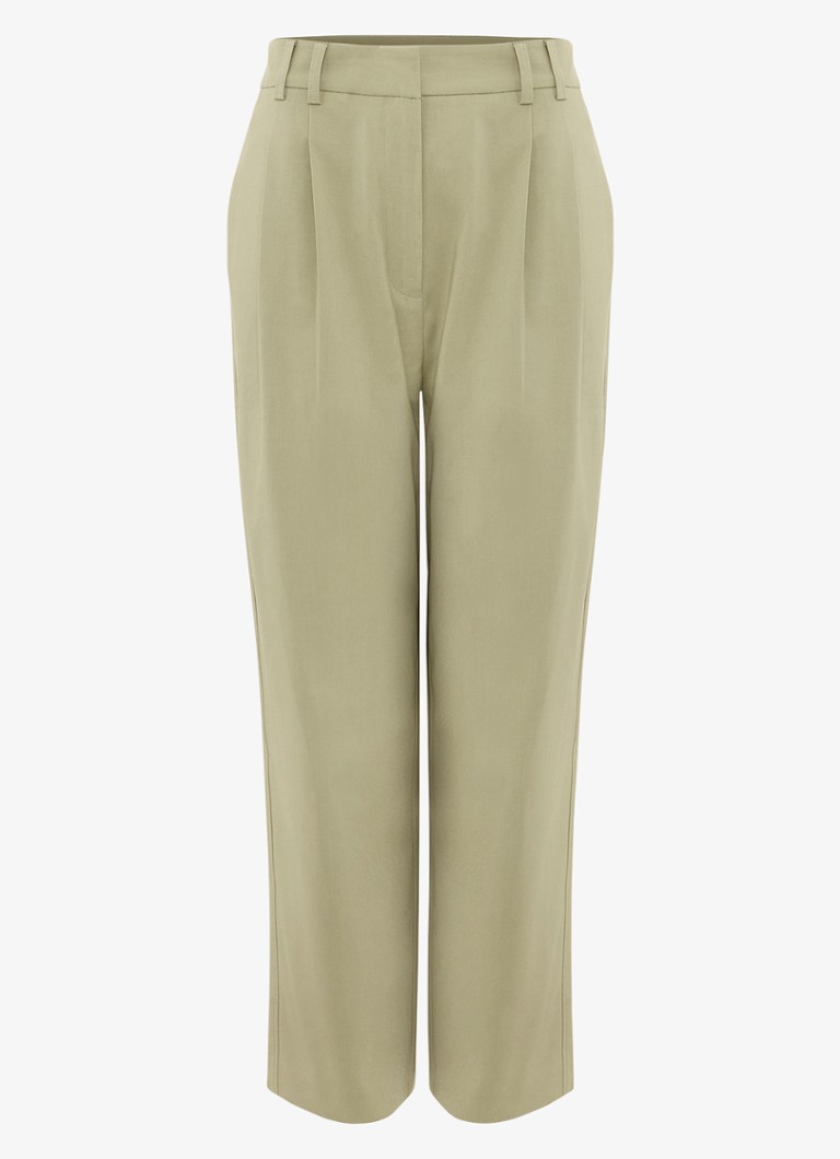 Phase Eight Dames Loralei high waist tapered fit chino met steekzakken in de kleur Khaki