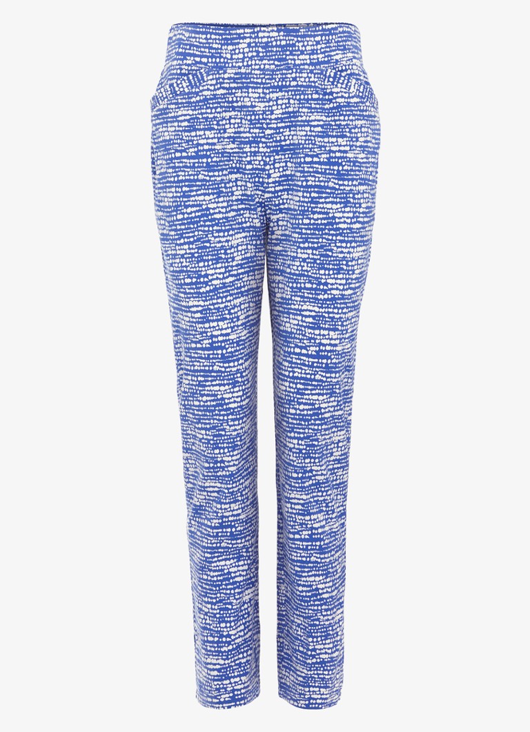 Phase Eight Dames Carmella high waist slim fit cropped pantalon met grafische print in de kleur Donkerblauw