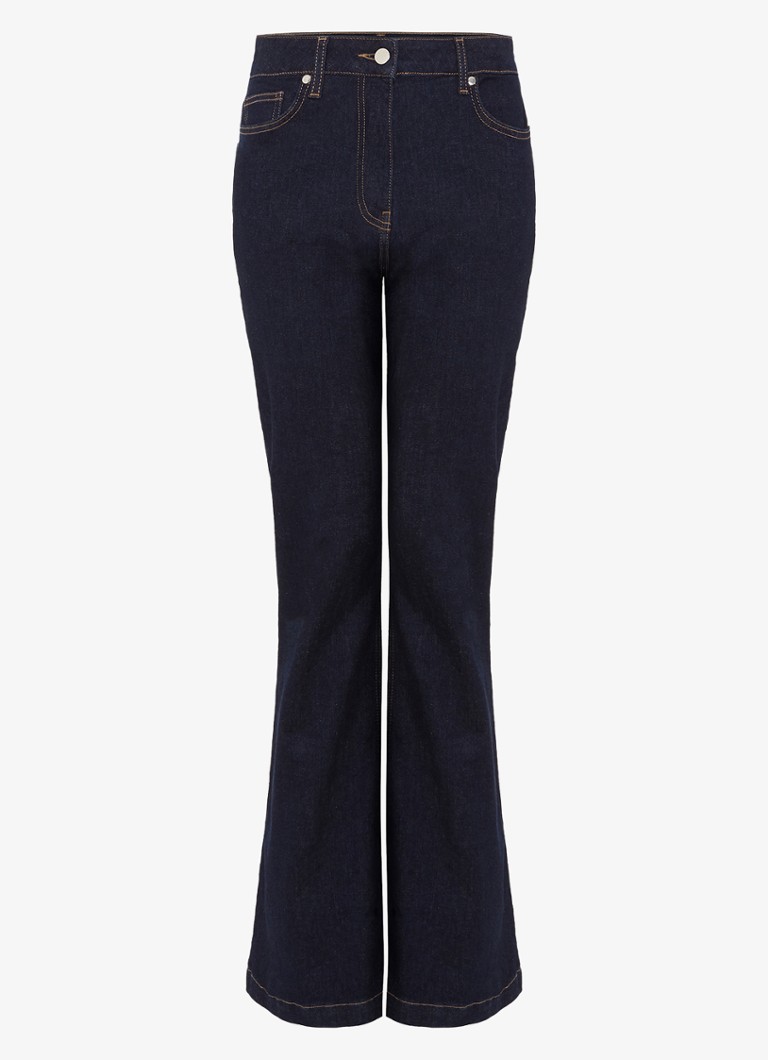 Phase Eight Dames Olivia high waist flared jeans met donkere wassing in de kleur Donkerblauw