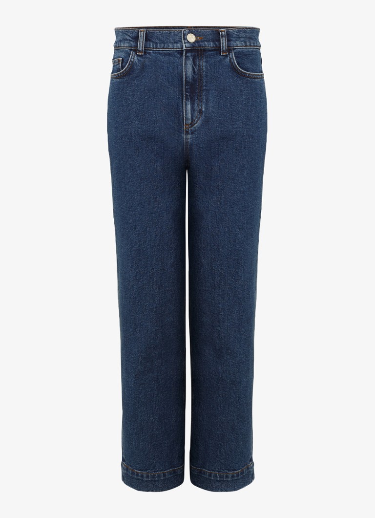 Phase Eight Dames High waist cropped straight fit jeans met steekzakken in de kleur Denim