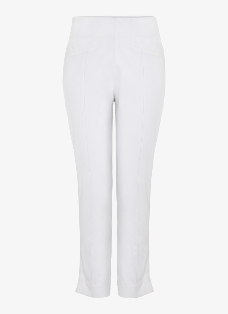 Phase Eight Dames Miah high waist straight leg driekwart broek in katoenblend in de kleur Wit
