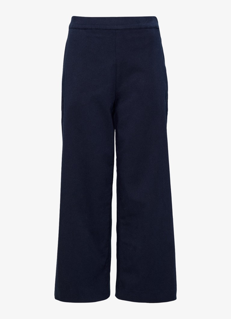 Phase Eight Dames Sylvie high waist wide fit cropped broek in de kleur Donkerblauw