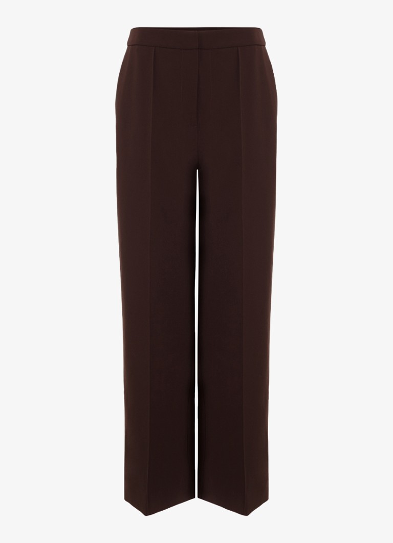 Phase Eight Dames Keely high waist wide leg pantalon in de kleur Donkerbruin