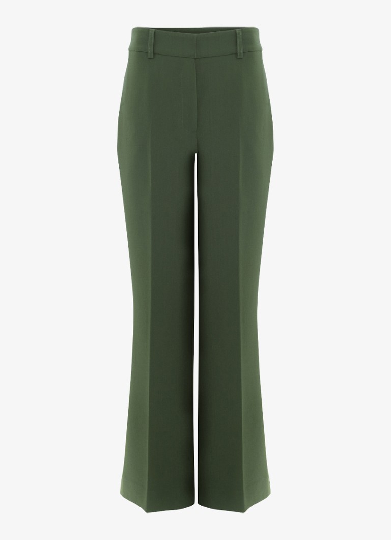 Phase Eight Dames Leonie high waist straight leg pantalom in de kleur Donkergroen