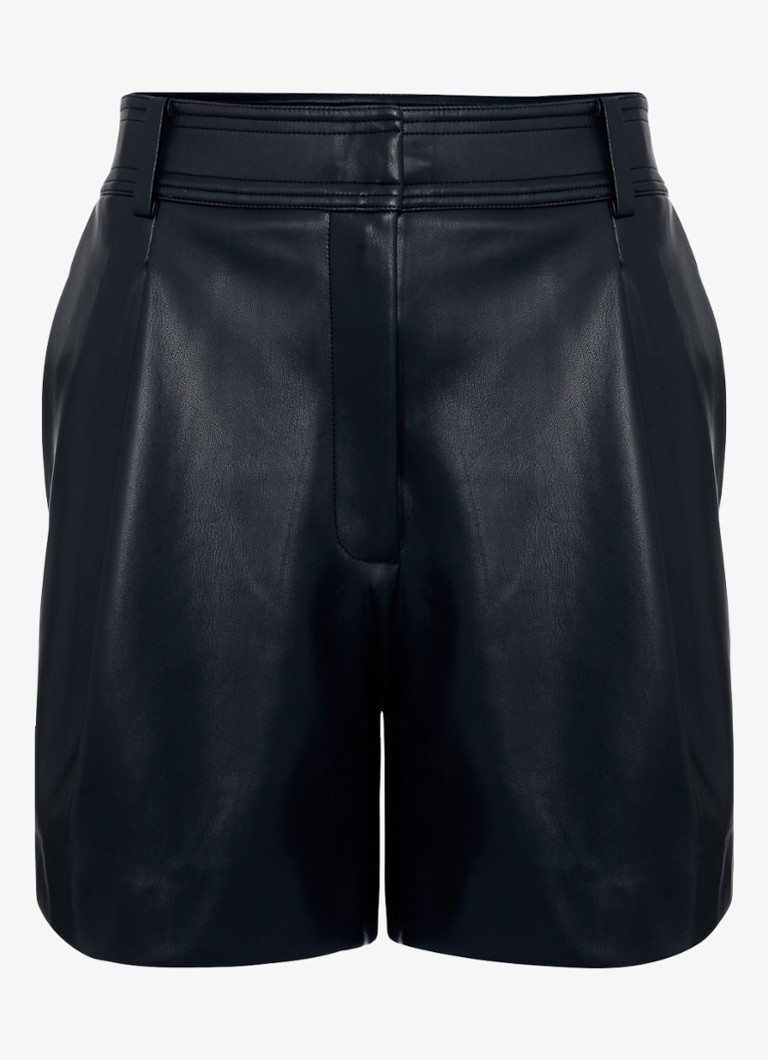 Phase Eight Dames Mia korte broek van imitatieleer in de kleur Zwart
