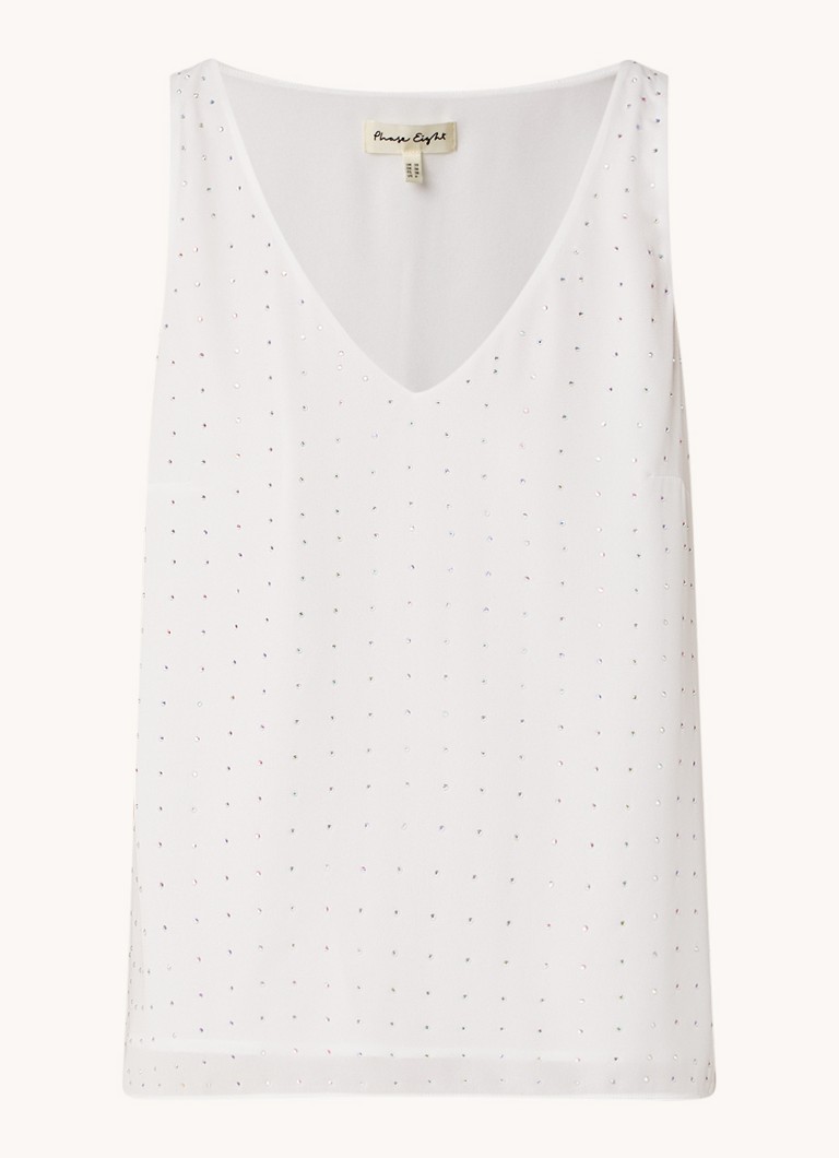 Phase Eight Dames Hayley mouwloze top met strass in de kleur Gebroken wit